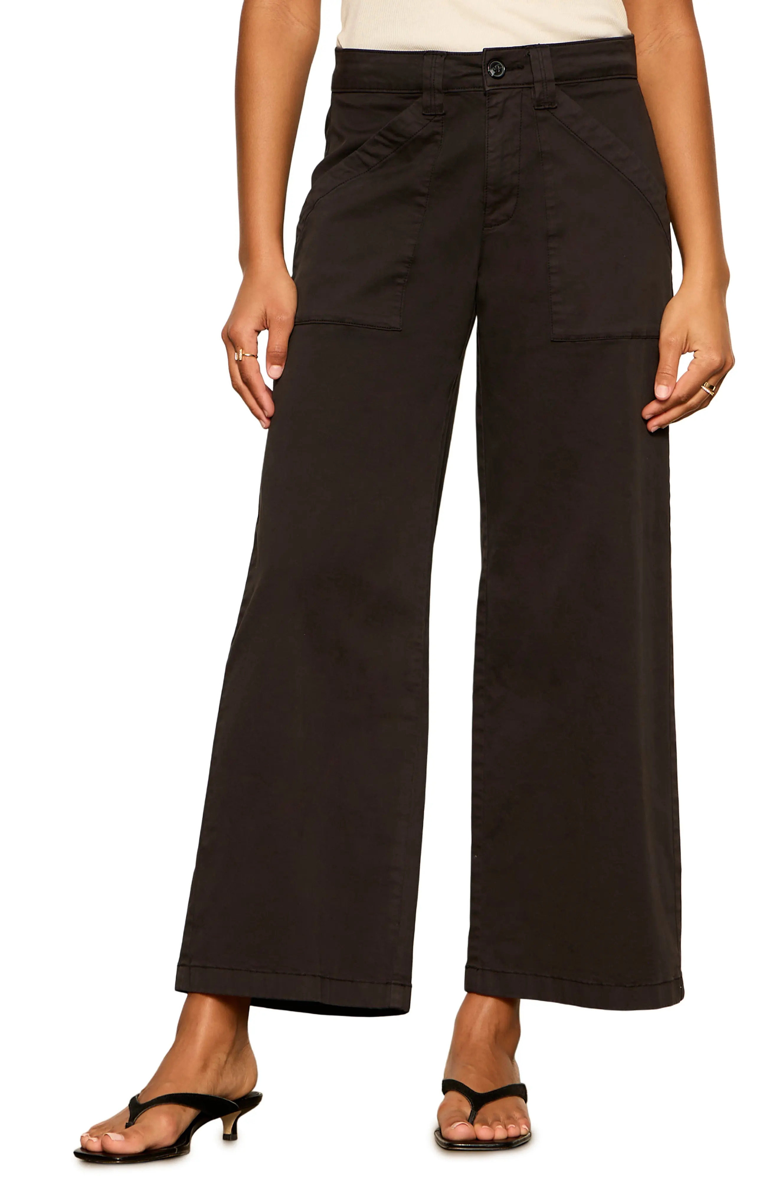 Sanctuary Idol Stretch Twill Wide Leg Ankle Pants (Women) | Nordstrom | Nordstrom