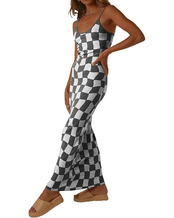 Bodycon Dresses for Women Summer Knit Hollow Out Sexy Night Out Midi Maxi Dress Sleeveless Long C... | Amazon (US)