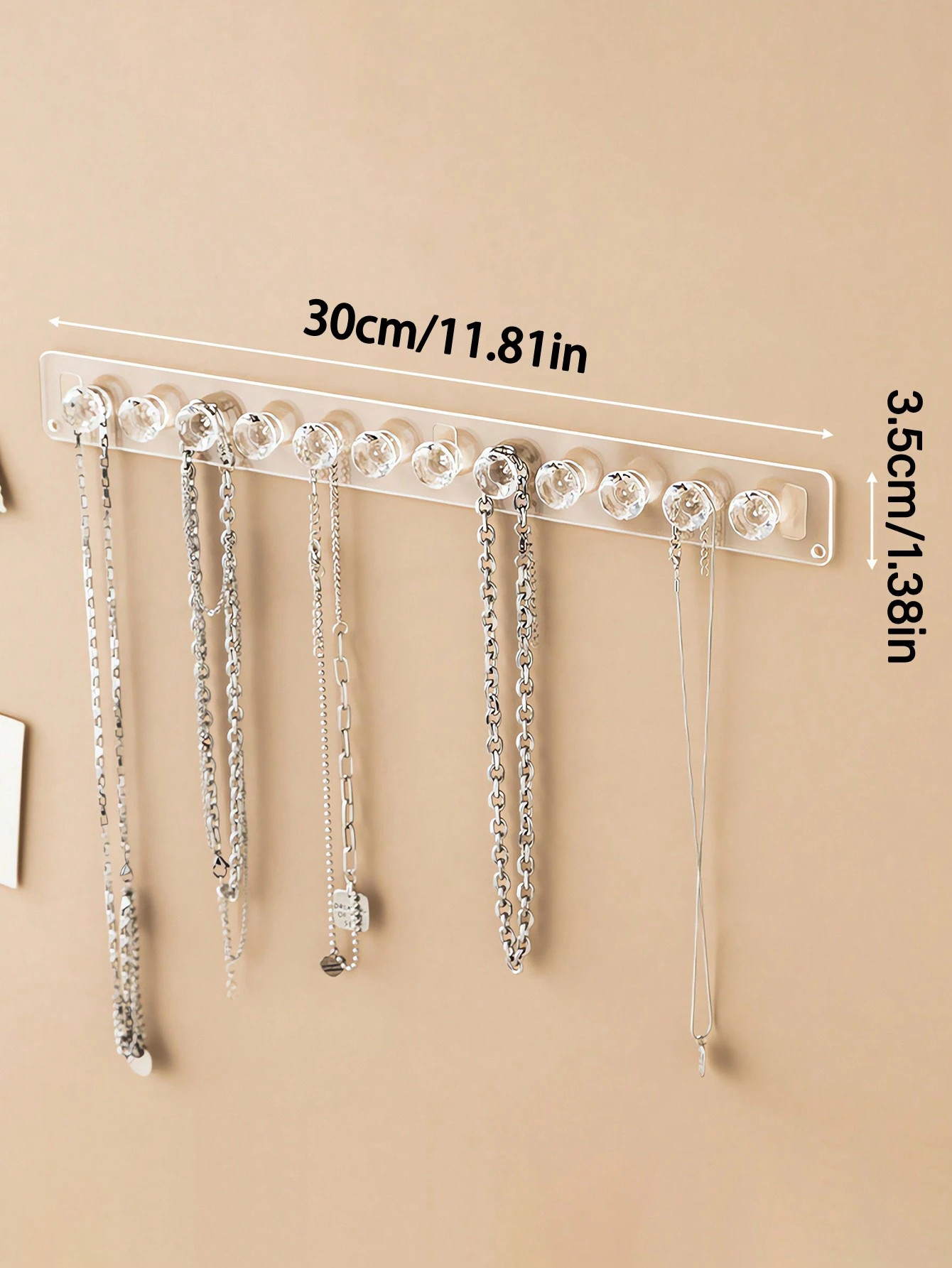 1pc Jewelry Organizer Stand For Necklaces, Bracelets, Earrings And Rings Transparent Wall-Mounted... | SHEIN