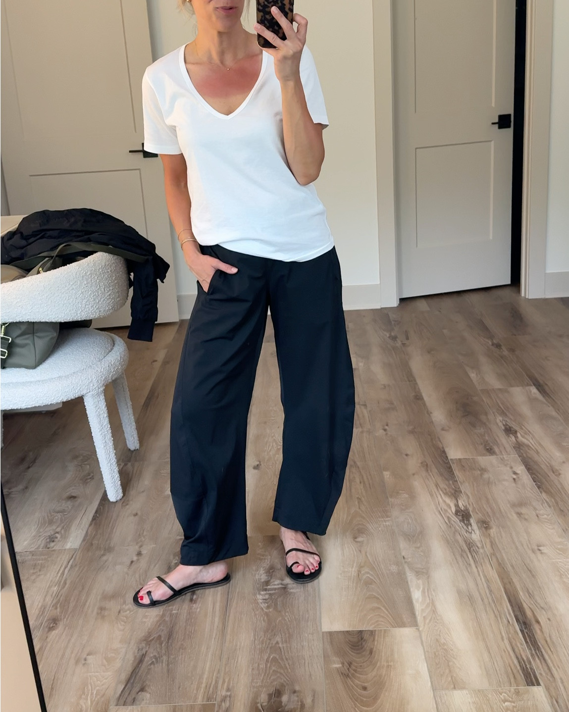 Wearing small tee, 4 pants (sized up), small jacket, sandals tts 

#LTKOver40 #LTKgrwm #LTKootd