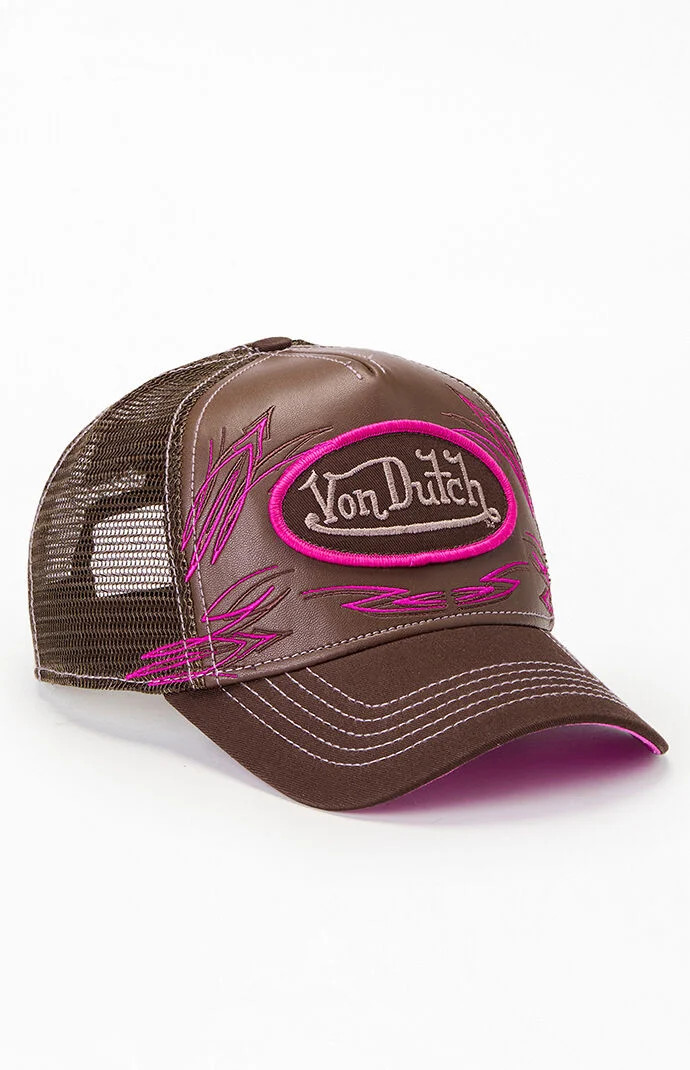 Von Dutch Hot Rod Trucker Hat in Brown | PacSun