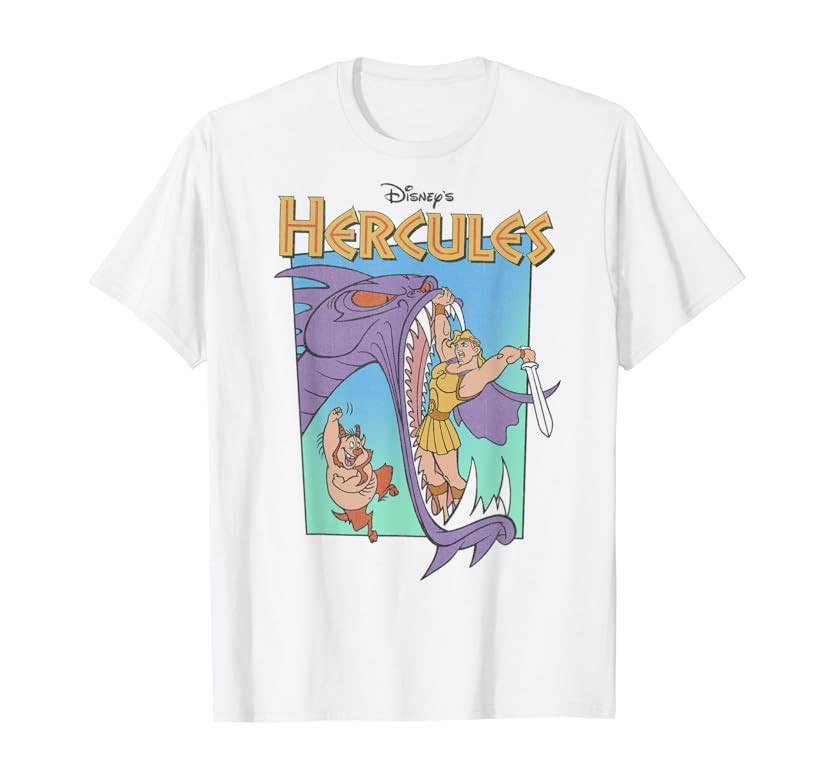 Disney Hercules Hydra Battle Retro Graphic T-Shirt T-Shirt | Amazon (US)