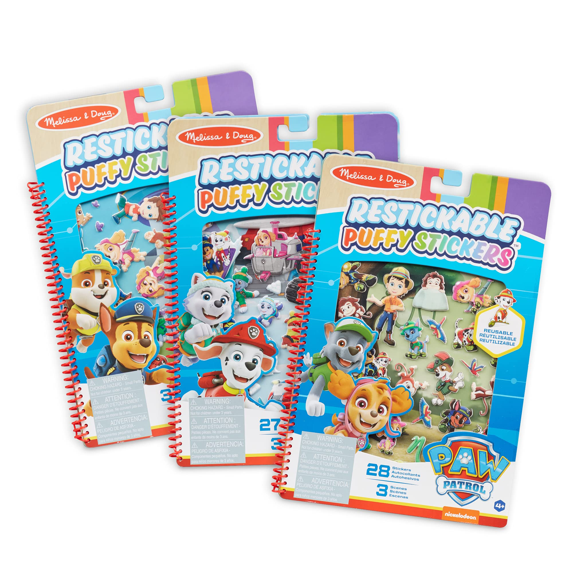 Melissa & Doug PAW Patrol Restickable Puffy Stickers 3-Pack – Adventure Bay, Jake’s Mountain,... | Amazon (US)