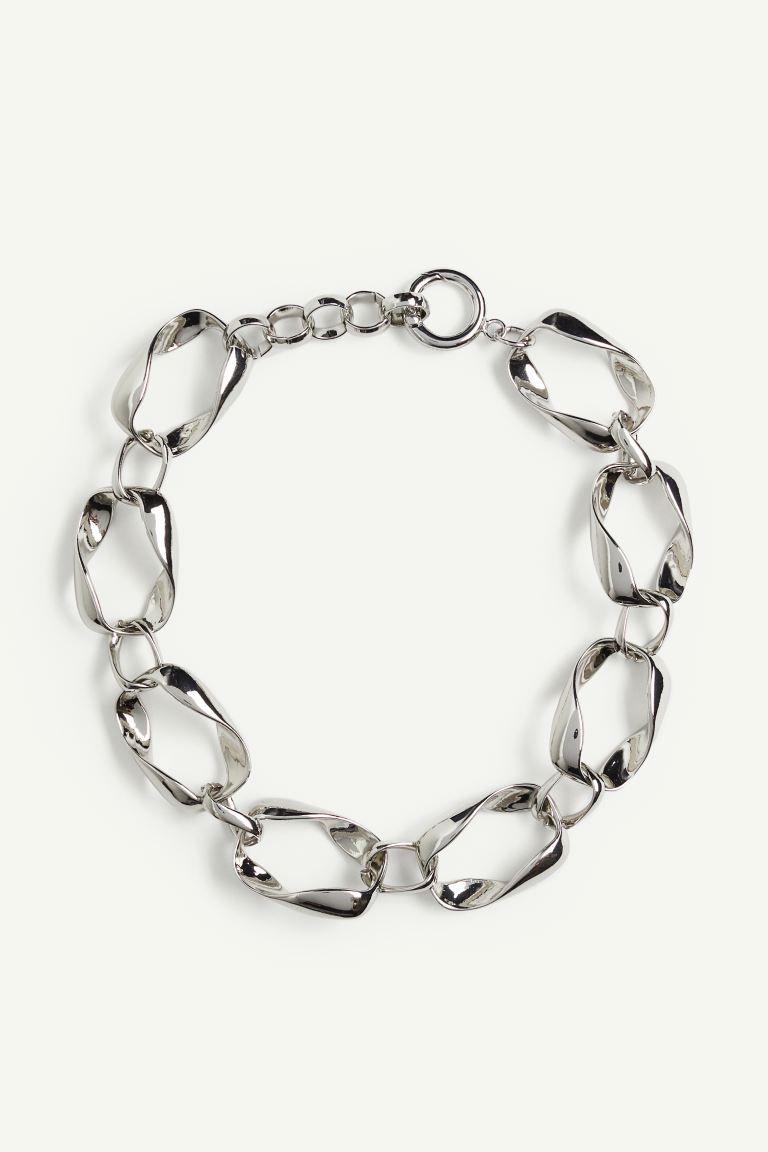 Short chain necklace - Silver-coloured - Ladies | H&M | H&M (UK, MY, IN, SG, PH, TW, HK)