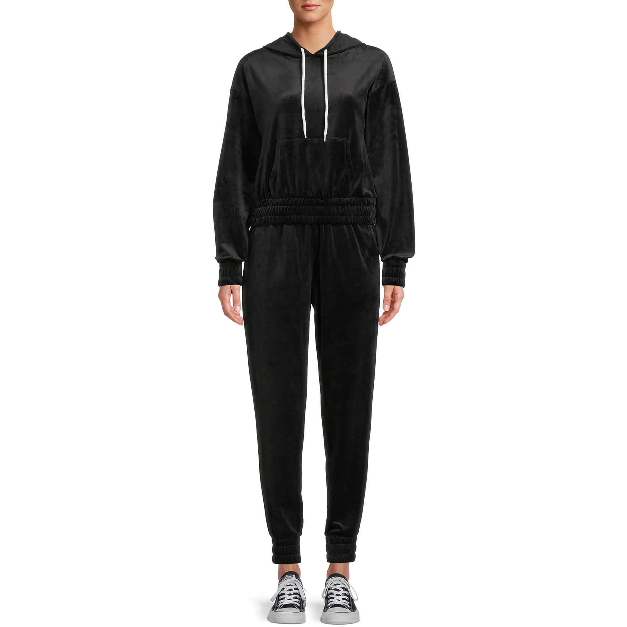 No Boundaries Juniors Velour Hoodie and Jogger Pants Set, 2-Piece, Sizes XS-XXXL | Walmart (US)