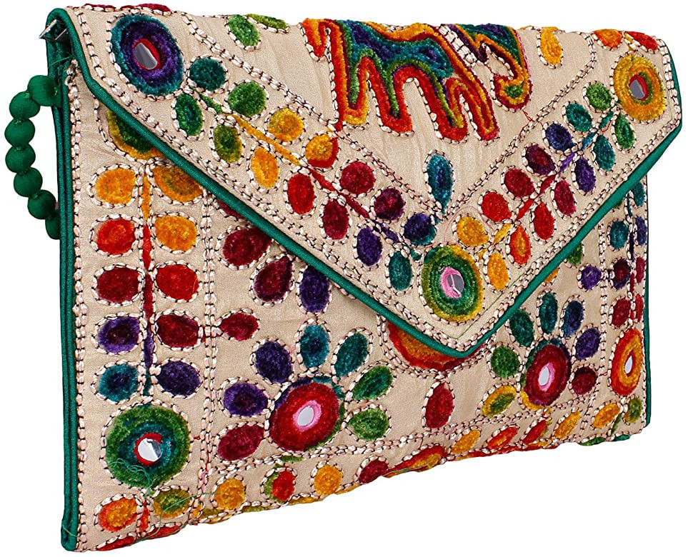 Rajasthani Jaipuri Art Sling Bag Foldover Clutch Purse Quality Checked | Amazon (US)