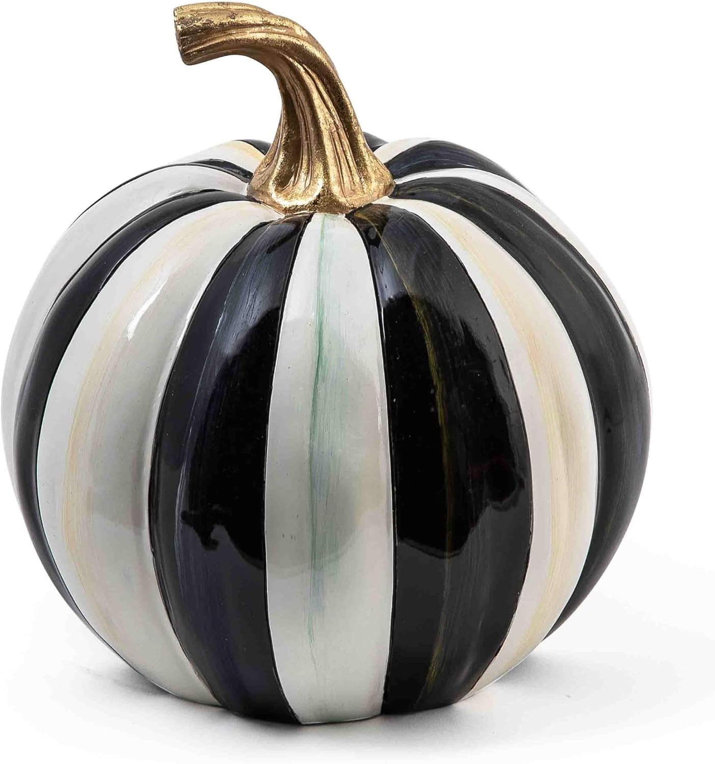 MACKENZIE-CHILDS Courtly Stripe Glossy Pumpkin Decor, Halloween Home Decor, Small | Amazon (US)