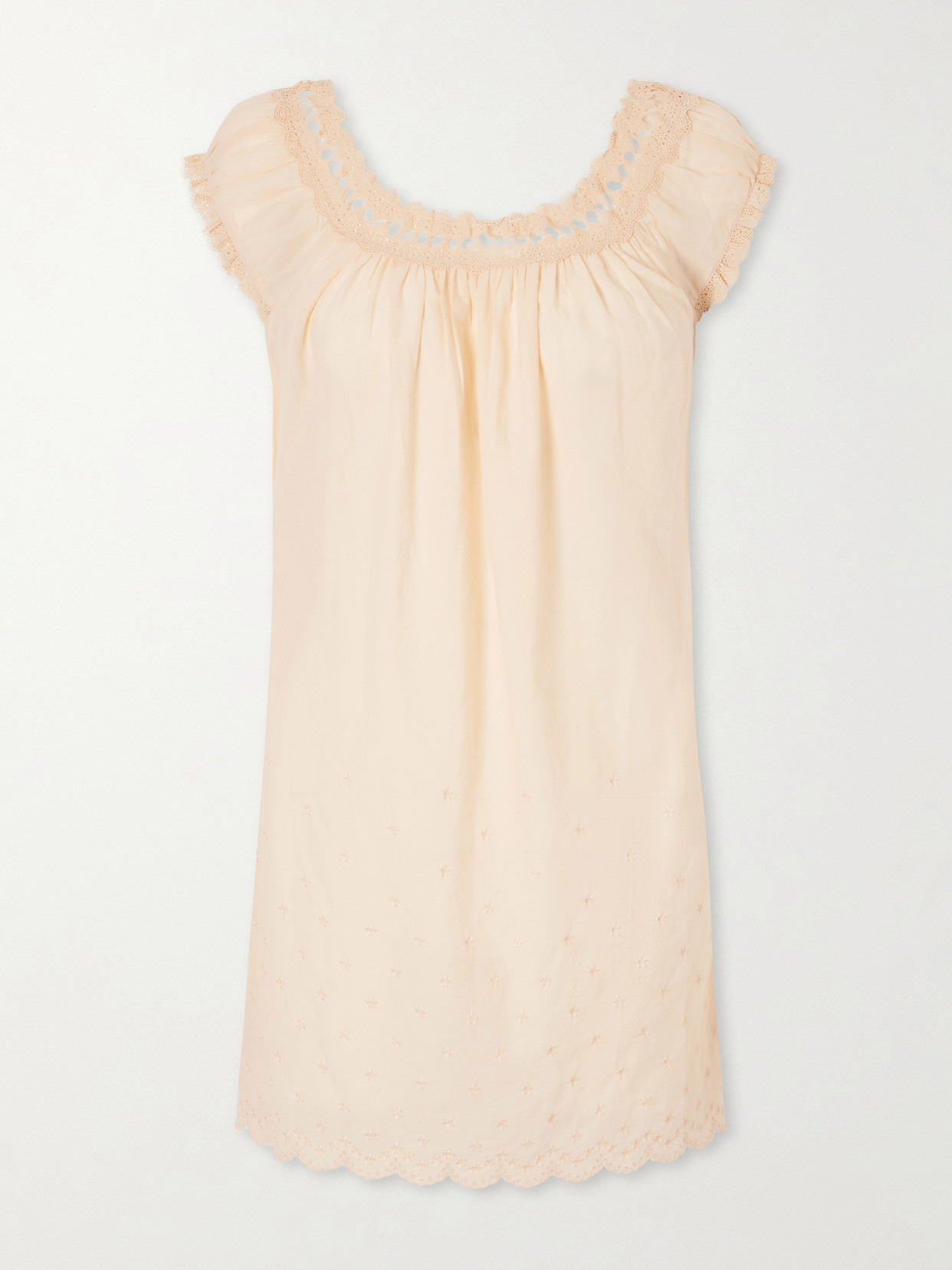 DÔEN - Lelia Embroidered Organic Cotton-voile Nightdress - Orange | NET-A-PORTER (US)