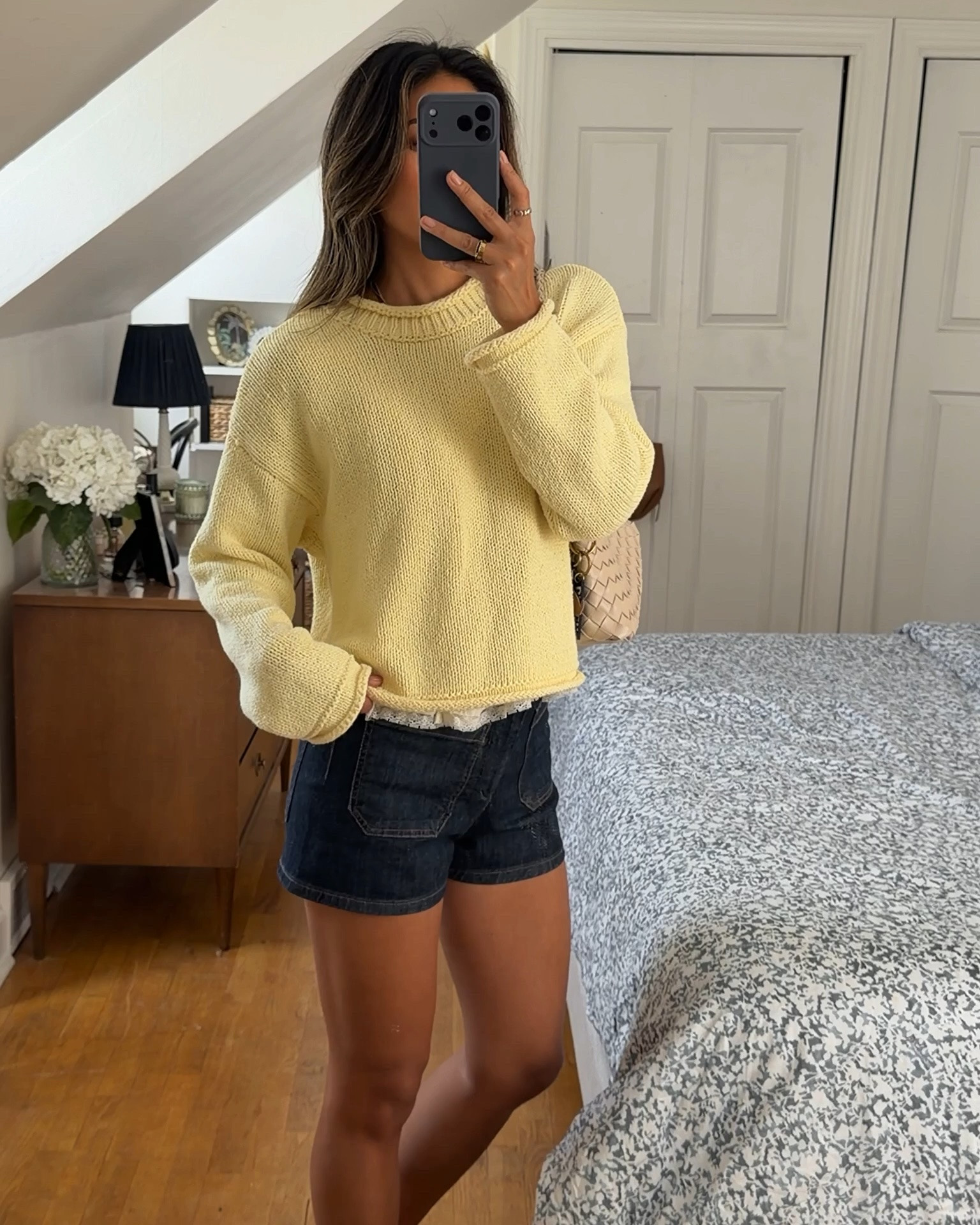 CODE: SWEET20 
Colette High-Rise Denim Short: these don’t feel like traditional denim shorts at all. they’re soft, comfortable, and have just enough stretch and structure. The length is perfect too- not too short, not too long.

Oversized Roll Neck Sweater: the butter yellow completely sold me. it’s lightweight enough to throw over your shoulders on cool summer mornings or wear with shorts now, but it’ll transition perfectly into fall too. cozy without feeling bulky! @Anthropologie #anthropartner

#LTKootd #LTKmomlife