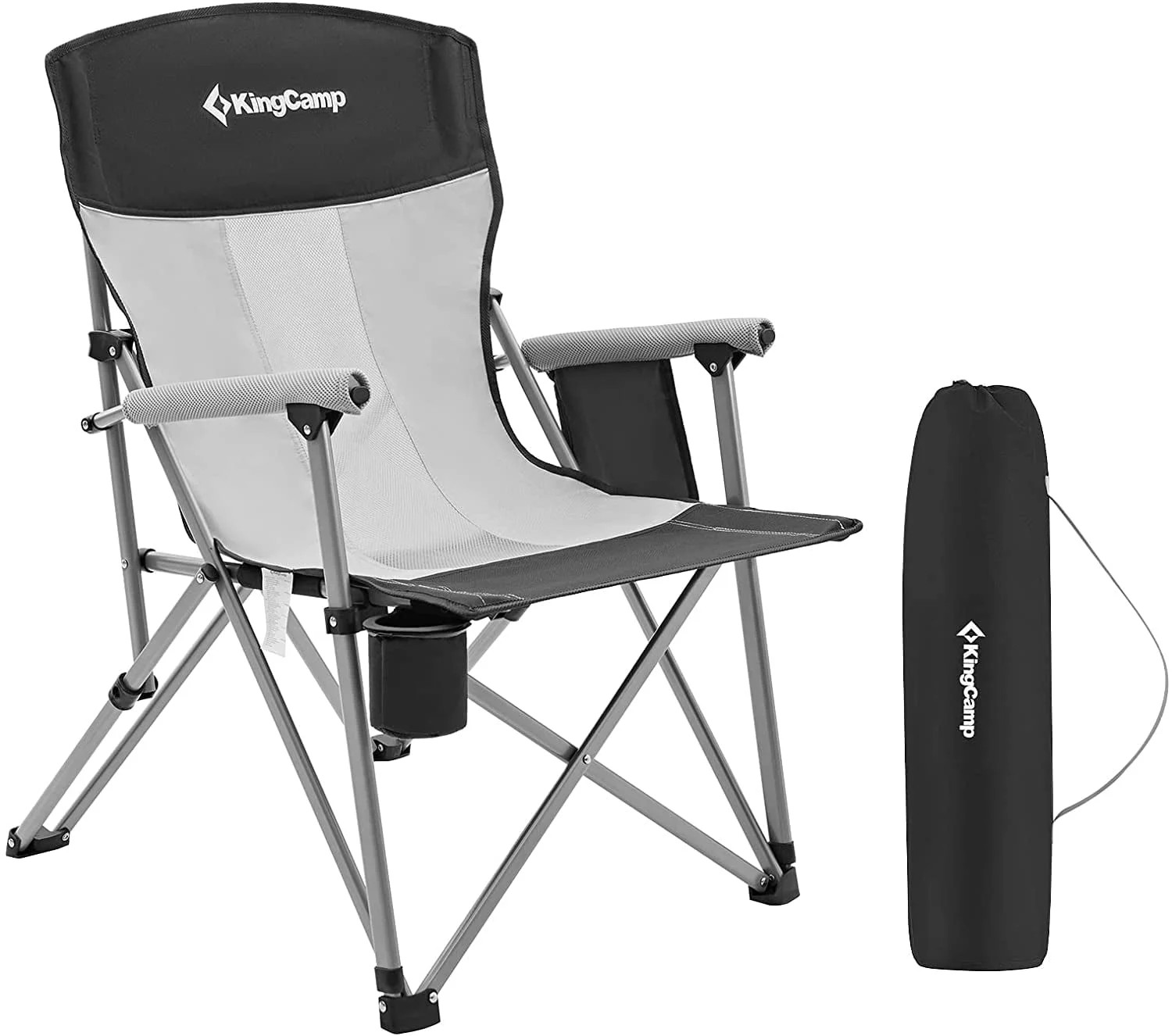 KingCamp Outdoor Camping Folding Chair Heavy Duty Breathable Mesh Back Lawn Chairs for Adults wit... | Walmart (US)