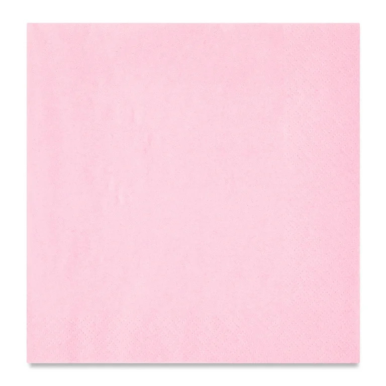 6.5" x 6.5" Disposable Light Pink Paper Napkins, 24 Count, by Way To Celebrate | Walmart (US)