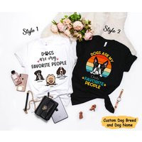 Dogs Are My Favorite People Shirt, Funny Dog Mom, Mama, Lover Gift, Vintage Custom Name Shirt | Etsy (US)