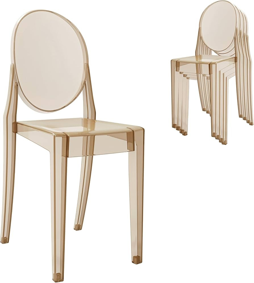 Stackable Acrylic Ghost Event Chairs – Set of 4 (Amber) | Amazon (US)