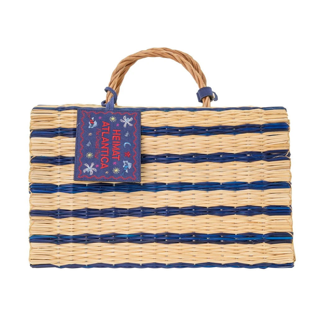 "The Grand Tour Collection" Beach Basket in Blue | Over The Moon