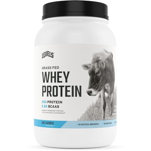 Levels Grass Fed Whey Protein Powder, No Artificials, 25G of Protein, Unflavored, 2LB | Amazon (US)