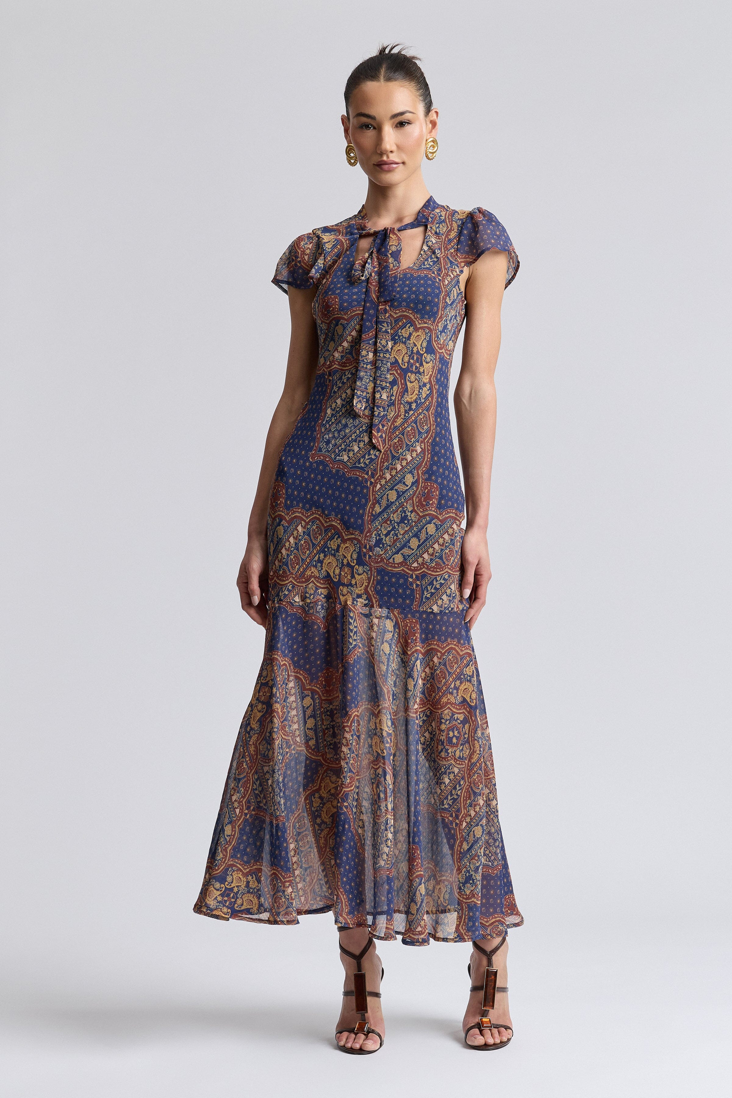 Paisley Chiffon Mermaid Maxi Dress | Avec Les Filles