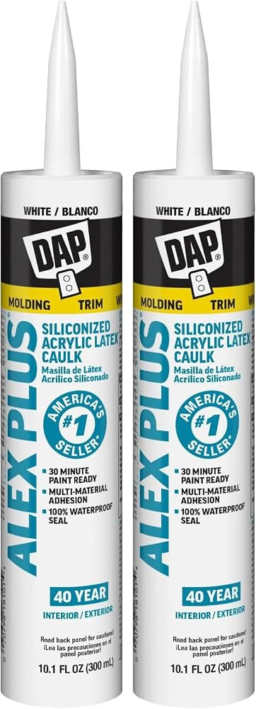 DAP Alex Plus Acrylic Latex Caulk, White, 10.1 Oz (7079818152) (Pack of 2) | Amazon (US)