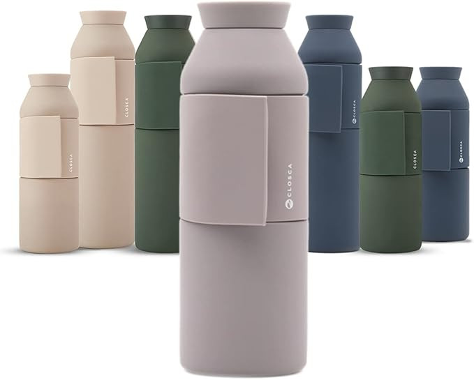 CLOSCA.Insulated Stainless Steel Water Bottle.Reusable Thermo Bottle with silicone Strap.Double-W... | Amazon (US)