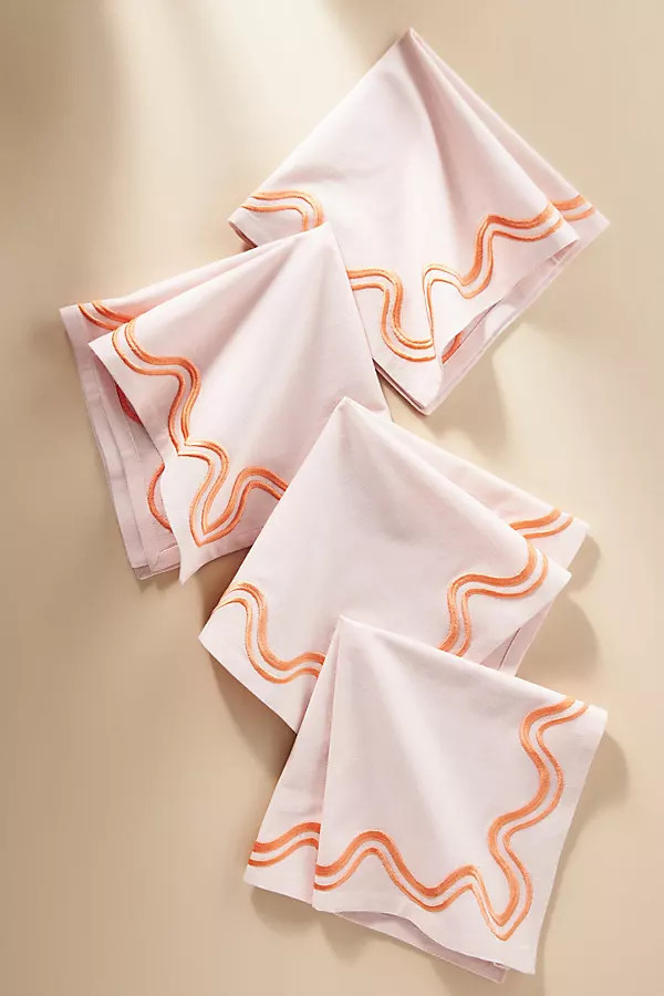 Madeline Embroidered Napkins, Set of 4 | Anthropologie (US)