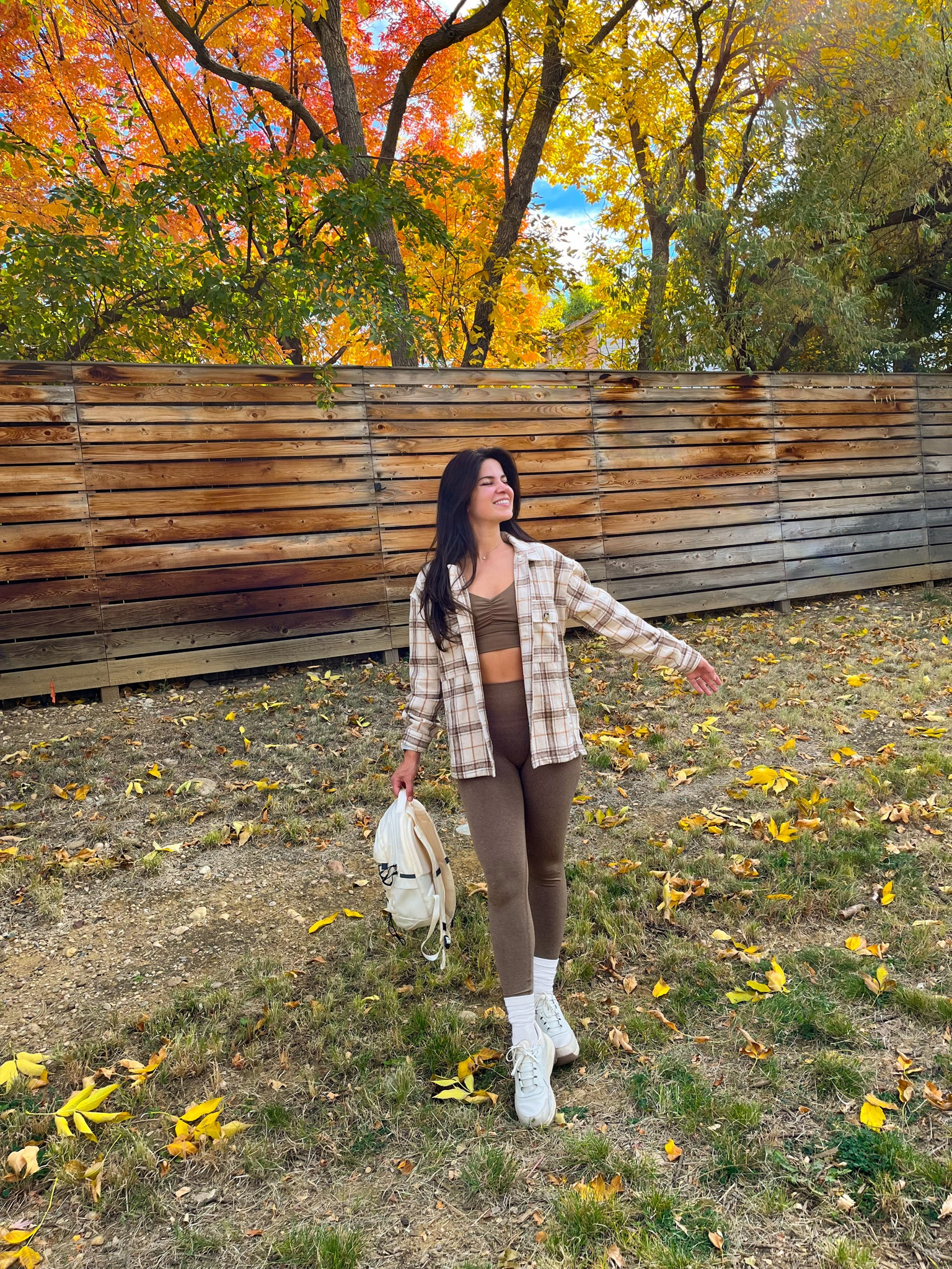 Another perfect Fall fit! Great for hiking, running errands, or heading to brunch. Layer a cream/brown shacket over a matching brown legging & sports bra. Pair it with Teva’s Geotrecca sneakers for an effortless look 😍🍁

#LTKGiftGuide #LTKSeasonal #LTKtravel