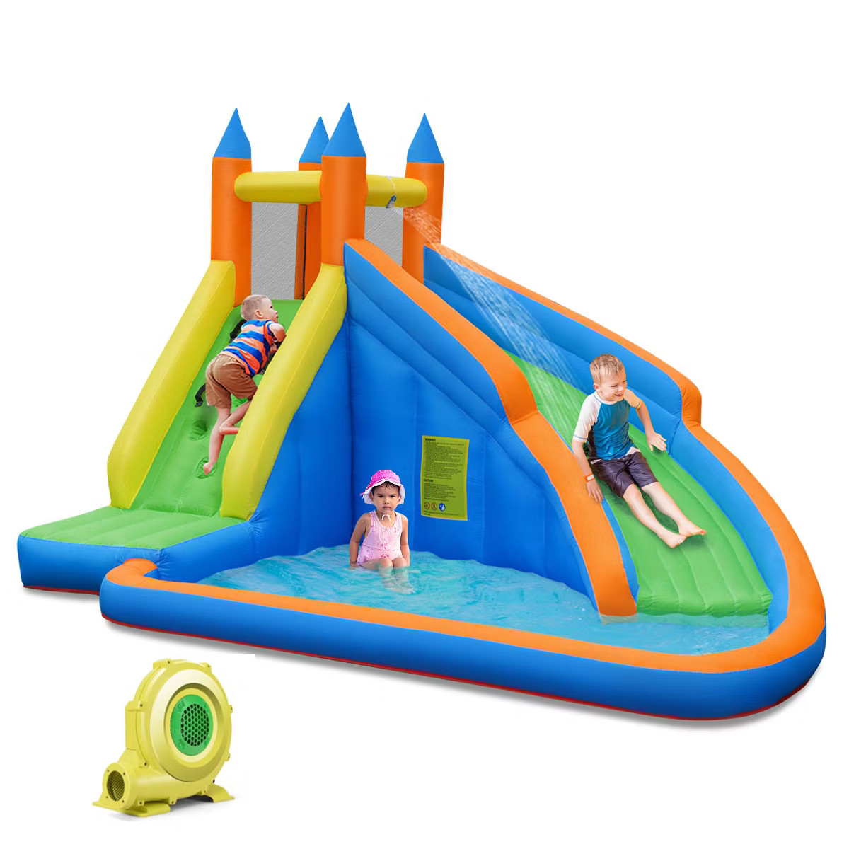 Costway Inflatable Water Slide Mighty Bounce House Jumper Castle Moonwalk W/ 950W Blower | Target
