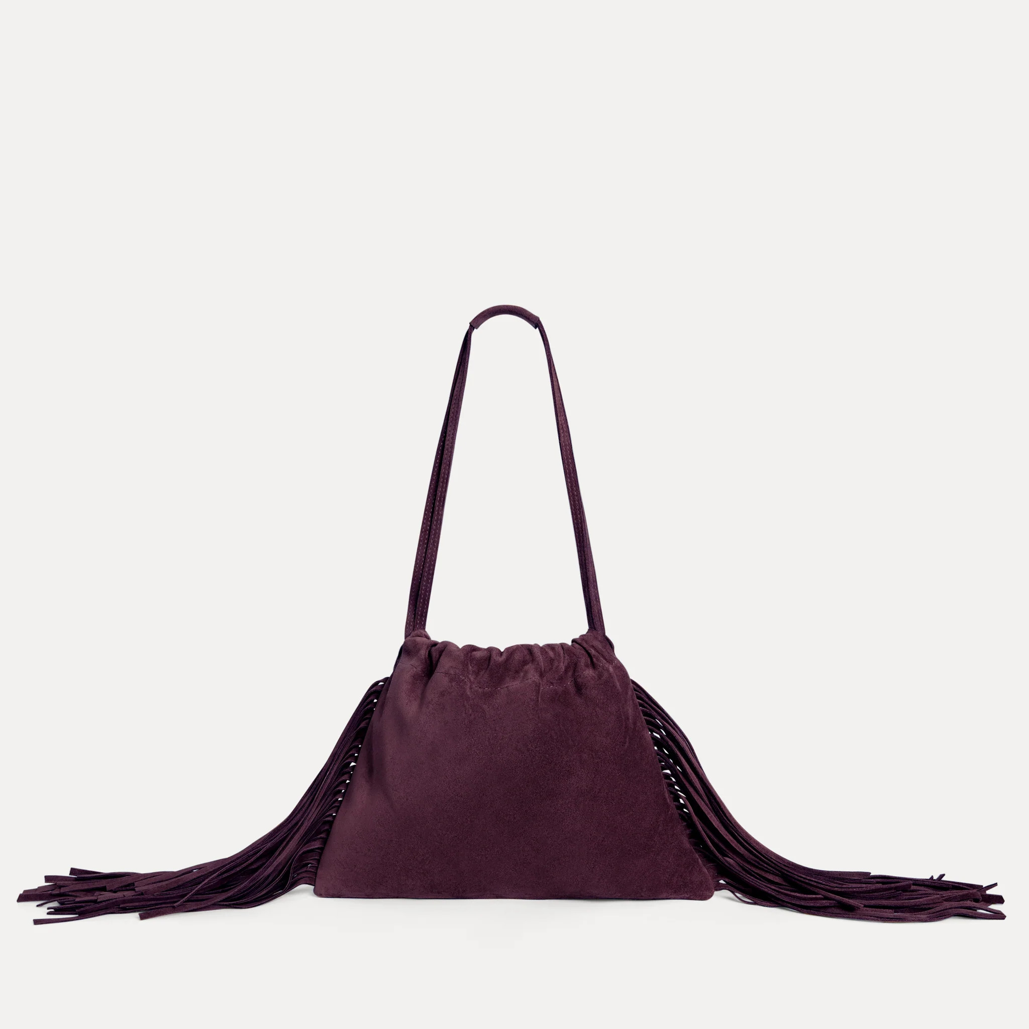 Diana Fringe Bag Plum Suede | Streets Ahead Inc