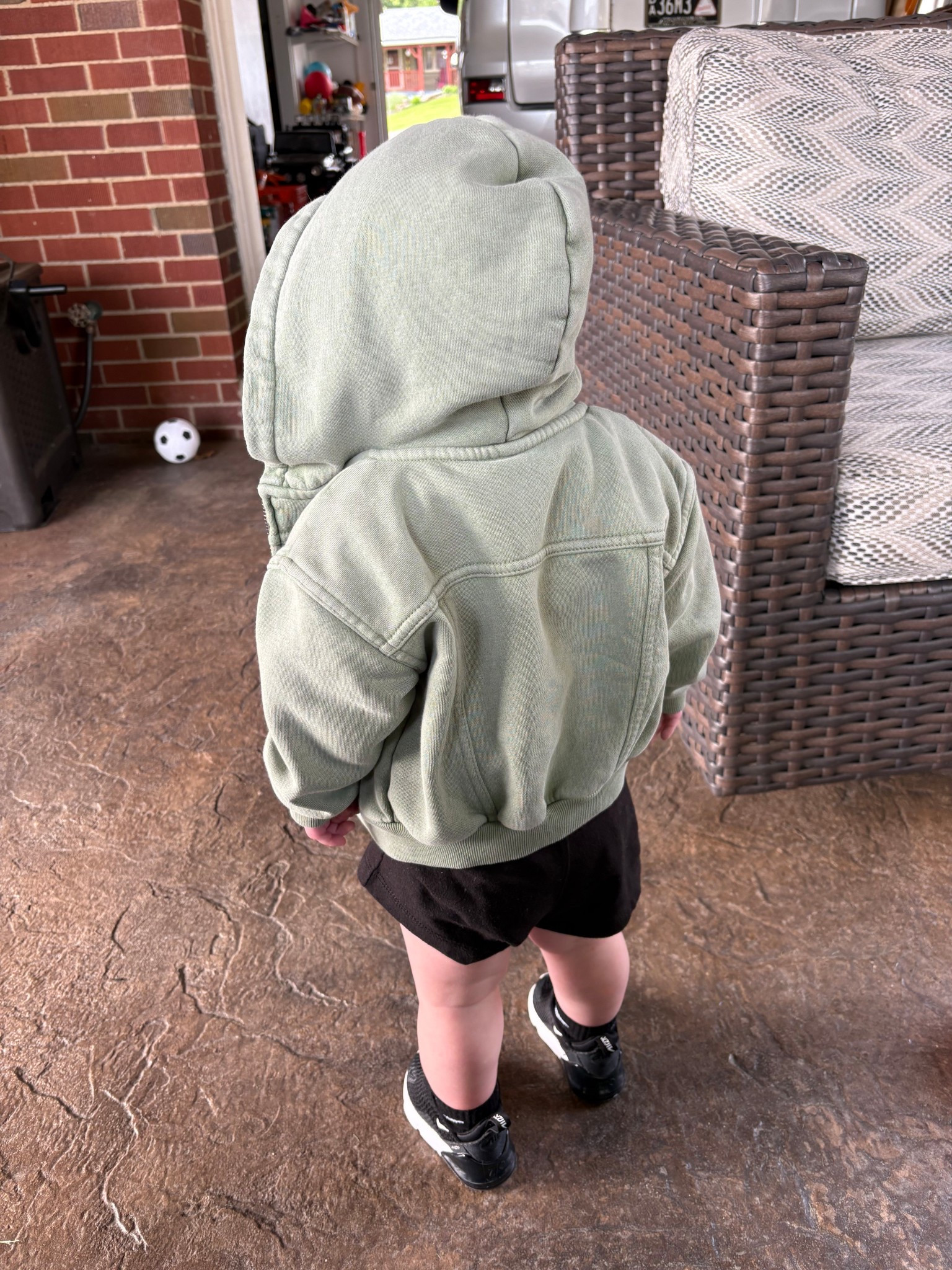 toddler boy style, toddler style, toddler spring style
green sweat jacket
black shorts, black tshirt 
black nike baby sneakers, toddler sneakers, air max 270 toddler sneakers, 
toddler nike socks, nike socks, nike crew socks 


#LTKKids #LTKBaby #LTKSummerEdit