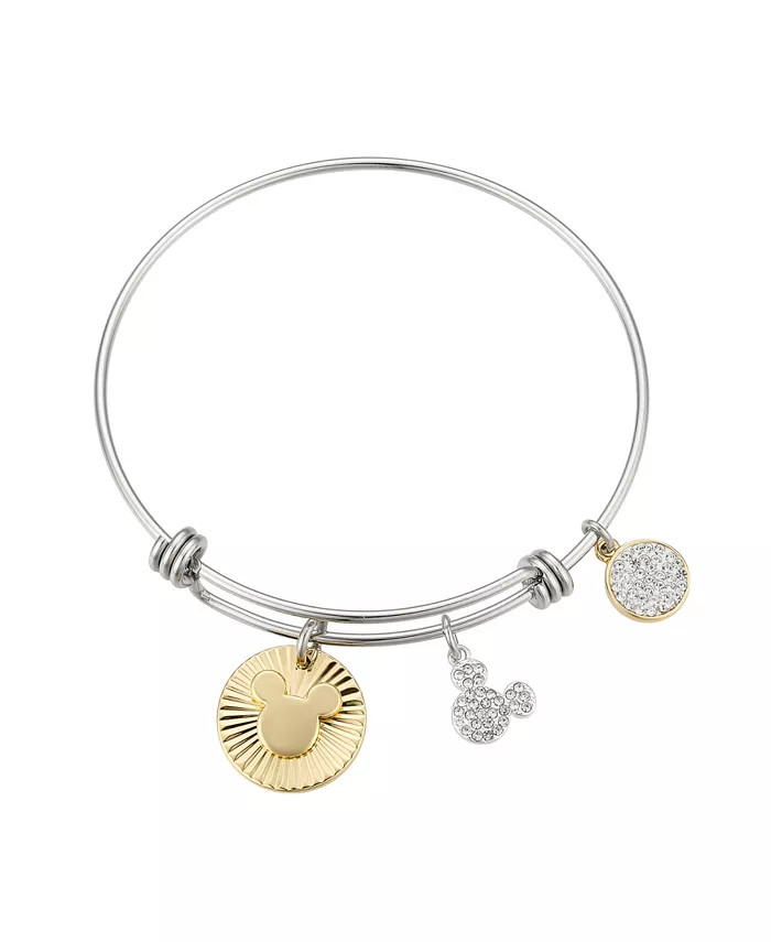 Crystal Stainless Steel Charm Bracelet (0.01 ct. t.w.) in 14K Gold Flash Plated | Macys (US)