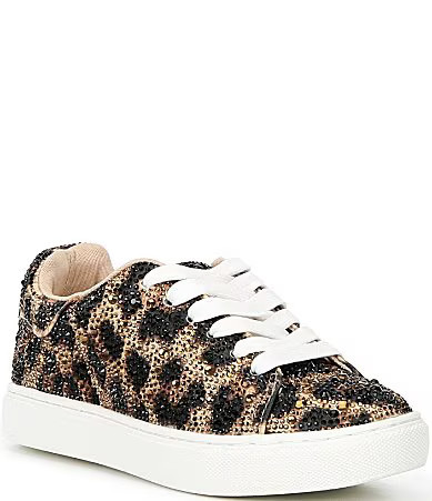 Betsey Johnson Girls' Sidny Rhinestone Leopard Print Sneakers Youth - 13 Youth | Dillard's