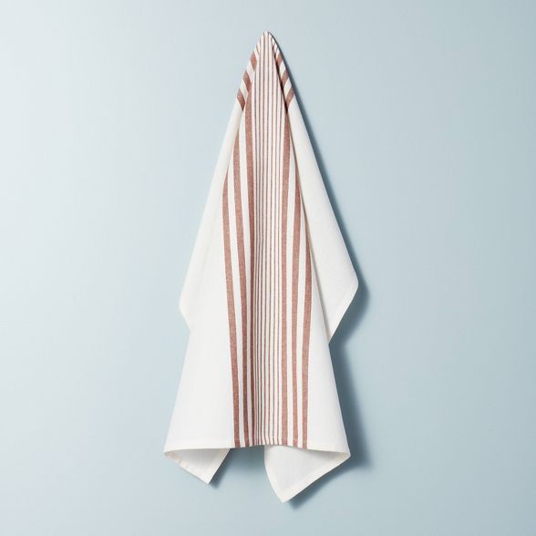 Multi Stripe Flour Sack Kitchen Towel Pumpkin Brown - Hearth & Hand™ with Magnolia | Target