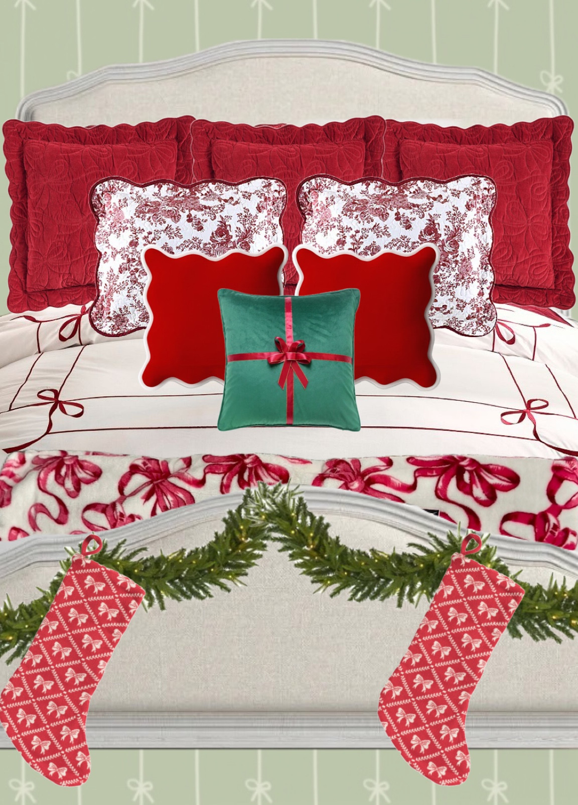 Holiday bedspread from Monique Lhuillier X Pottery Barn. Red bow bedding perfect for Christmas  

#LTKHoliday #LTKHome