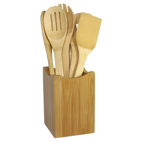 Oceanstar 7 Piece Bamboo Cooking Utensil Set - Walmart.com | Walmart (US)
