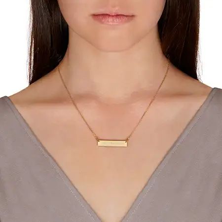 Custom Coordinate Gold Bar Necklace | Eve's Addiction Jewelry