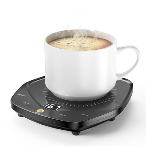 HX HECLX Coffee Mug Warmer for Desk, 3 Temp Auto Shut Off, Candle Warmer Plate, Black, 12 oz | Amazon (US)
