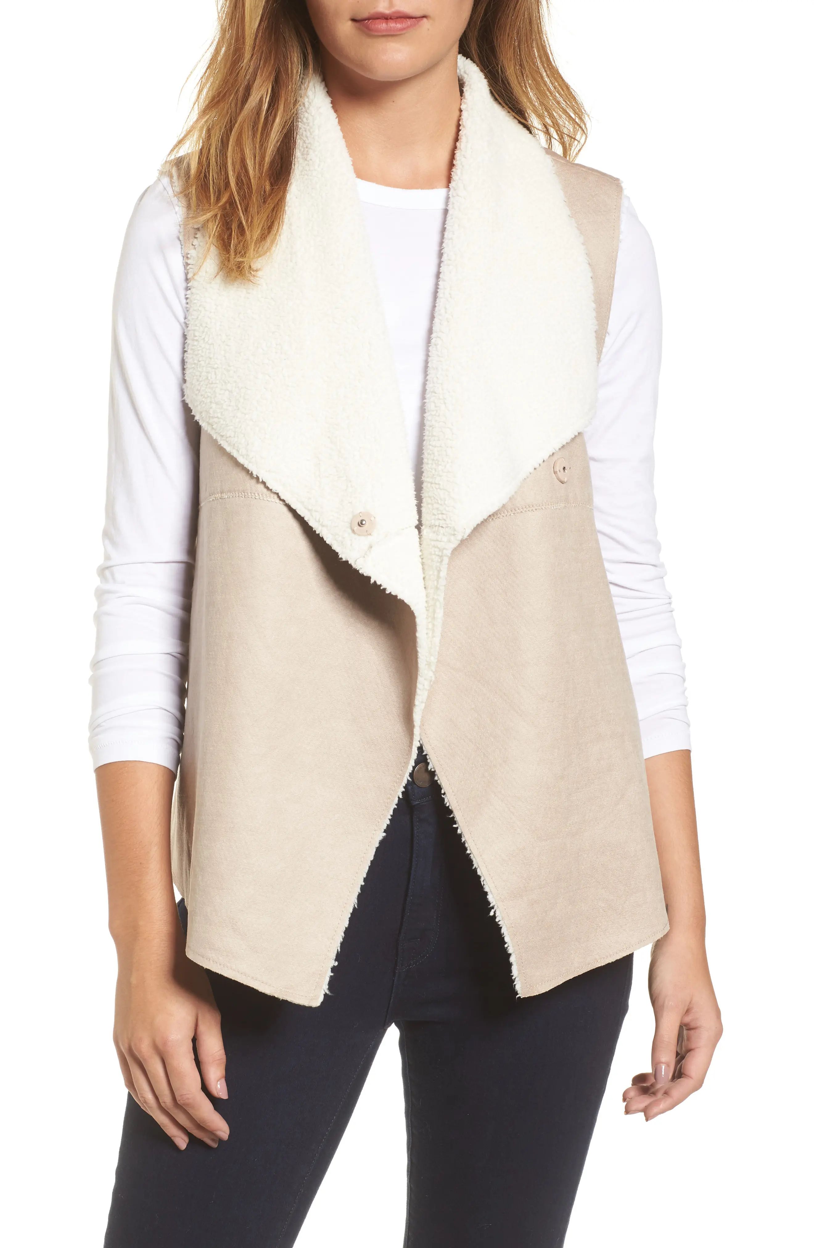 Faux Shearling Backed Knit Vest | Nordstrom