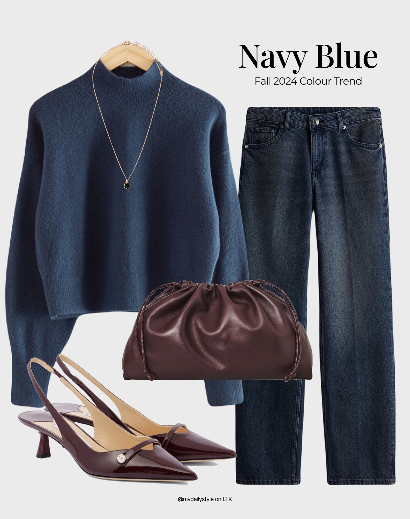 Navy blue is a gorgeous deep shade. No wonder, it has become a wardrobe 2024 staple. 

Styling navy blue wool jumper with a straight regular jeans, burgundy Jimmy Choo heels, & burgundy leather clutch

Tags: navy blue, deep blue, azul marino, fall style, pre-fall, autumn style, fall outfit, autumn outfit, fall fashion, autumn fashion, easy styling, simple everyday look, chic & basic outfit, Parisian look, casual outfit, capsule wardrobe, office look, brunch style, high street.

#LTKstyletip #LTKautumn #LTKbag