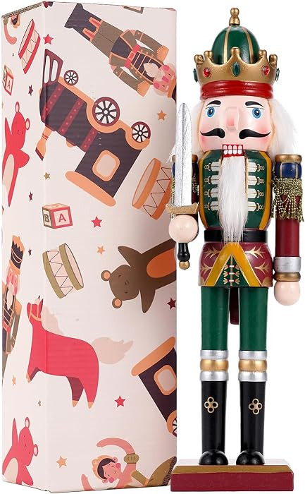 Christmas Decorations Nutcracker Ornament,12 inch Wooden Traditional Nutcracker,Painted Nutcracke... | Amazon (US)