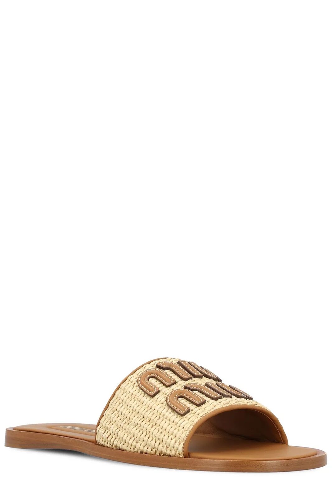 Miu Miu Logo-Detailed Slip-On Sandals | Cettire Global