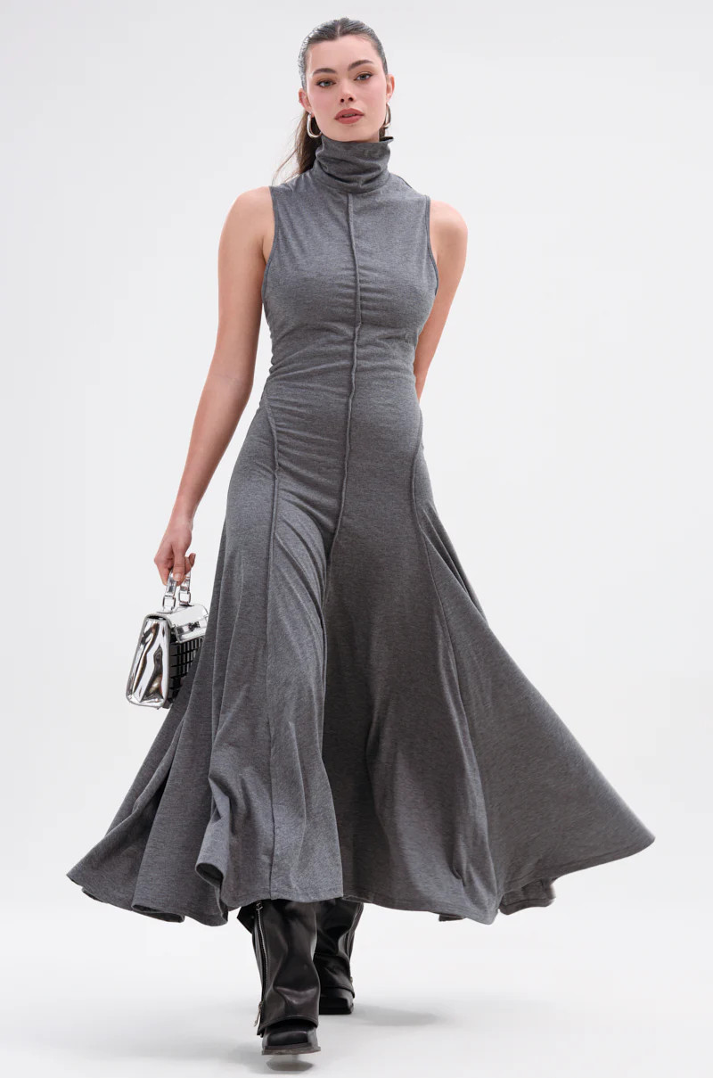 DONT GIVE UP MOCK NECK KNIT MAXI DRESS | AKIRA
