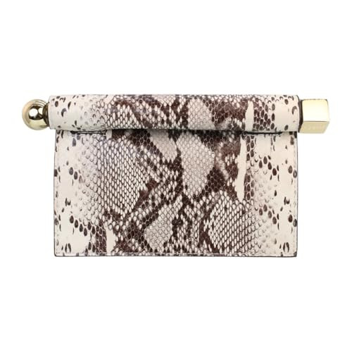 DKQXEIM Trendy PU Leather Clutch Bag for Women Versatile Folding Evening Purse Metal Decoration Crossbody for Banquet Party Snakeskin | Amazon (US)