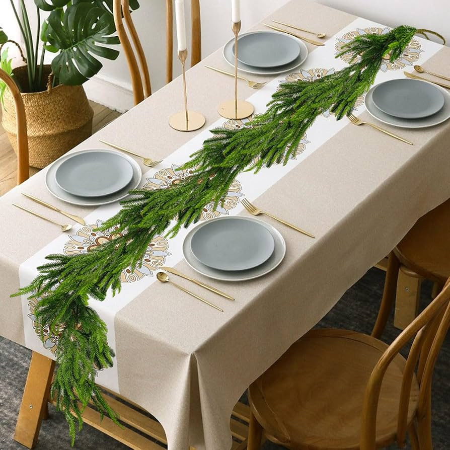 1 Pack Christmas Real Touch Norfolk Pine Garland, 6 Ft Artificial Faux Greenery Garlands for Mant... | Amazon (US)