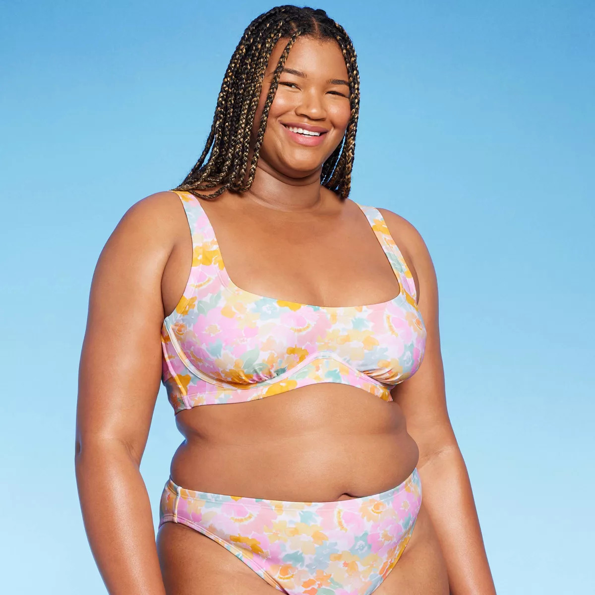 Women's Corset Bikini Top - Wild Fable™ Pink Floral Print | Target