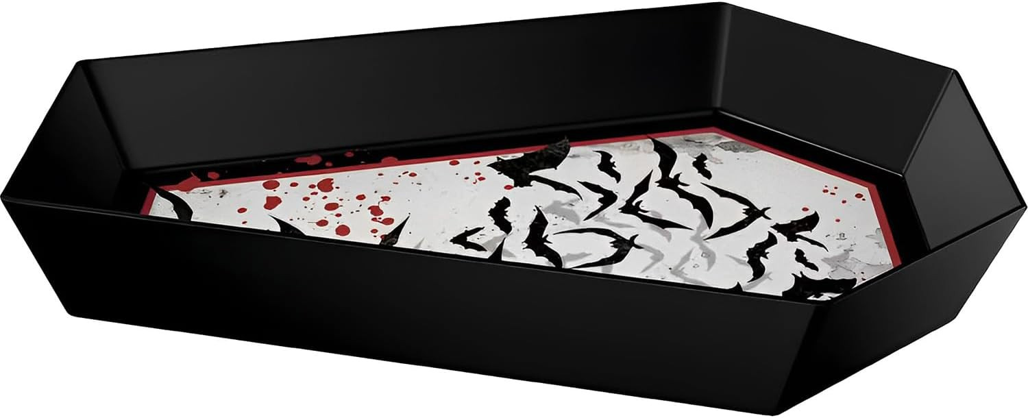 Dark Manor Coffin Shaped Melamine Bowl - 12.08" x 8" | Black | 1 Pc. | Amazon (US)