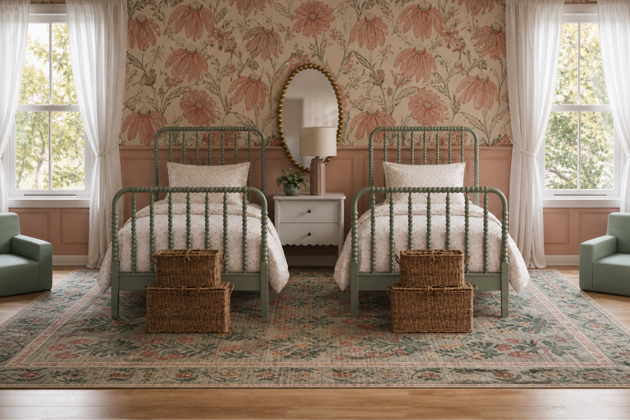 A WHIMSICAL GIRL’S BEDROOM FULL OF CHARM
Designing a shared children’s room is such a special opportunity—you’re not just creating a space to sleep, you’re creating a place for imagination, comfort, and everyday moments to unfold. 

#LTKHome