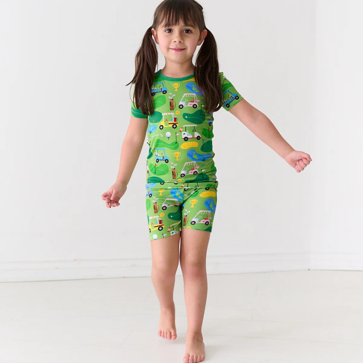 Fairway Fun Two-Piece Short Sleeve & Shorts Pajama Set | Little Sleepies