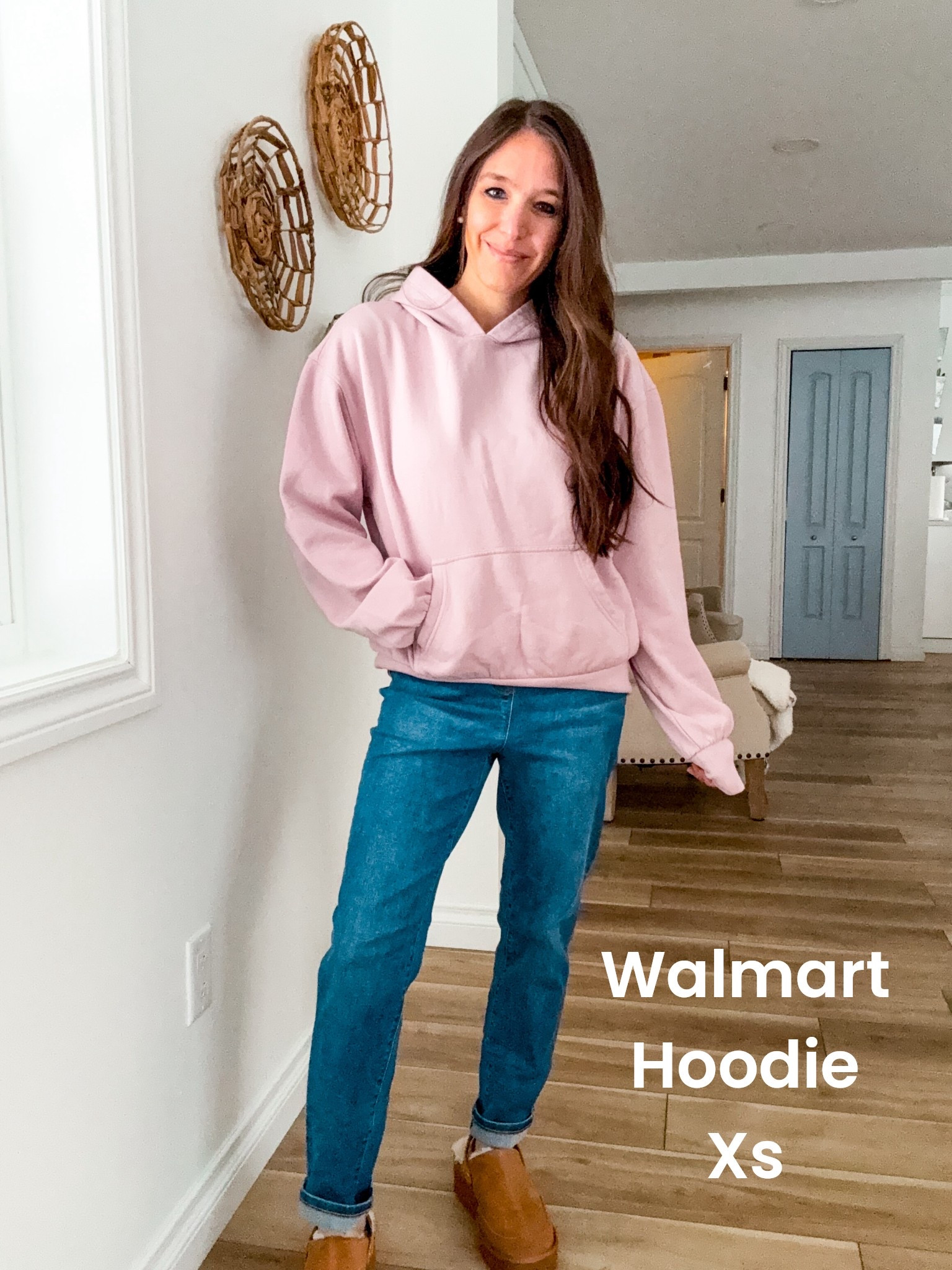 Walmart hoodie oversized size XS 
Denim tts stretch waist
Shoes tts 

#LTKFindsUnder50 #LTKFindsUnder100 #LTKSaleAlert