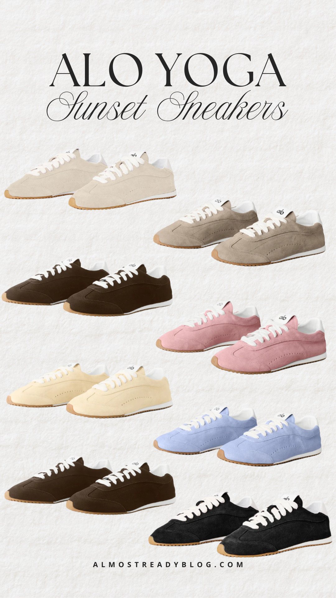 Alo Yoga sunset sneakers, neutral sneakers, athletic shoes, trending, suede sneakers, pilates shoes, comfy sneakers, everyday sneakers, amanda west, almostreadyblog 

 

#LTKActive