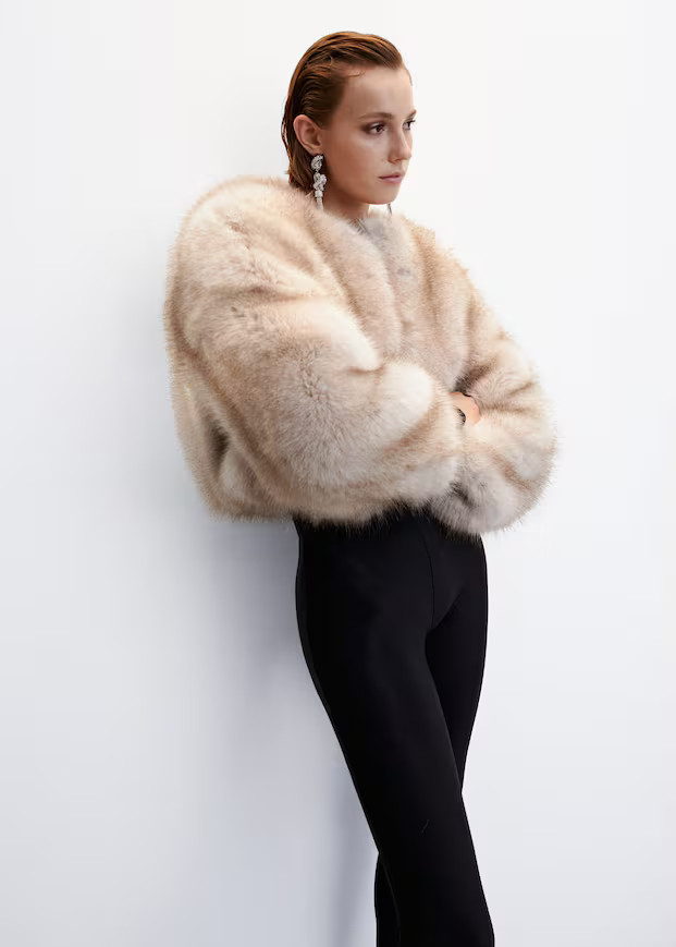 Fur-effect coat -  Women | Mango USA | MANGO (US)