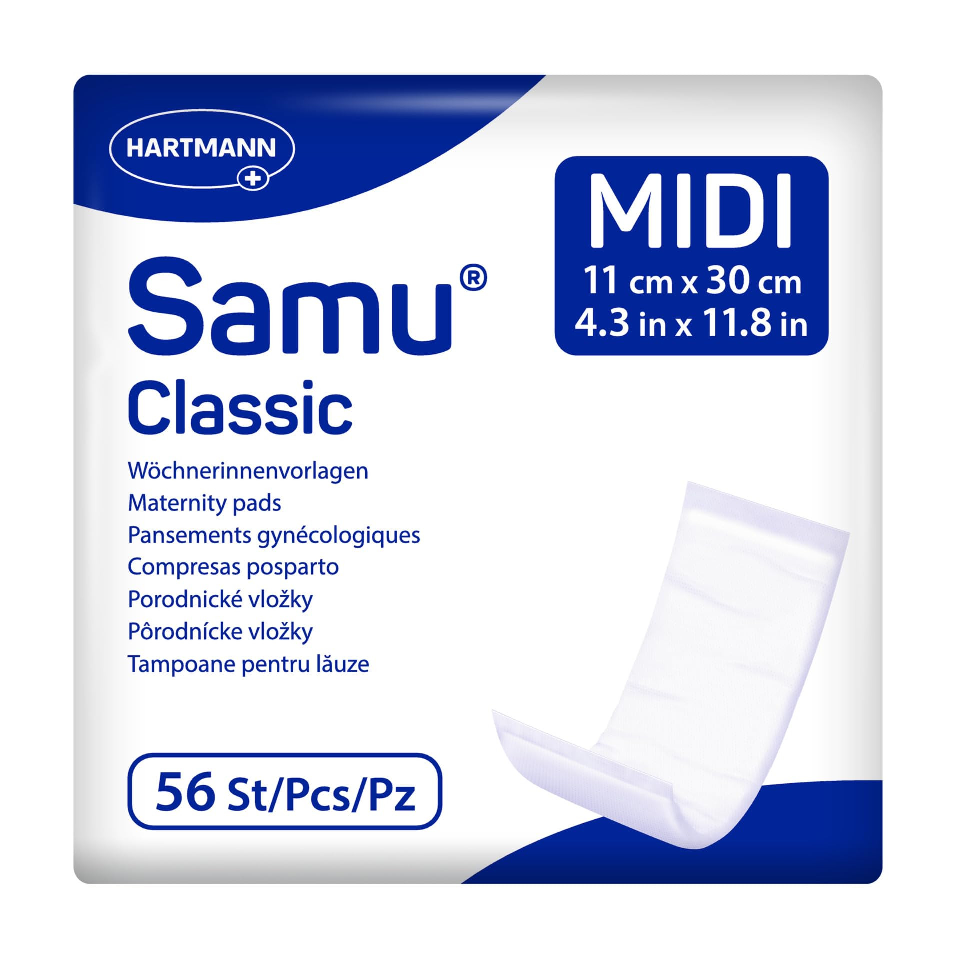 Samu Classic Midi Wöchnerinnen-Vorlagen Wochenbettbinden Einlagen 1x56 Stück | Amazon (DE)