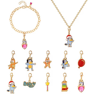 Bluey Charm Jewelry Advent Set with Necklace and Bracelet Chains Interchangable Charms | Target